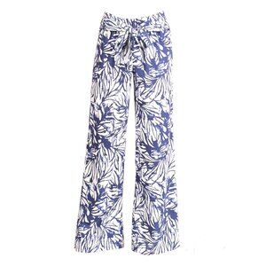 TYCHE Watercolor Leaf Print Wide Leg Pants